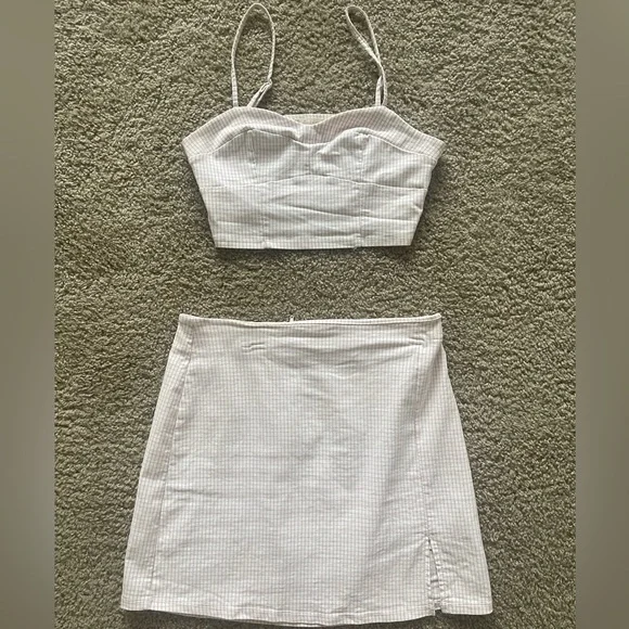 Altar’d State Pink and White Gingham Set 🎀 Top M/Bottom L - Picture 3 of 8